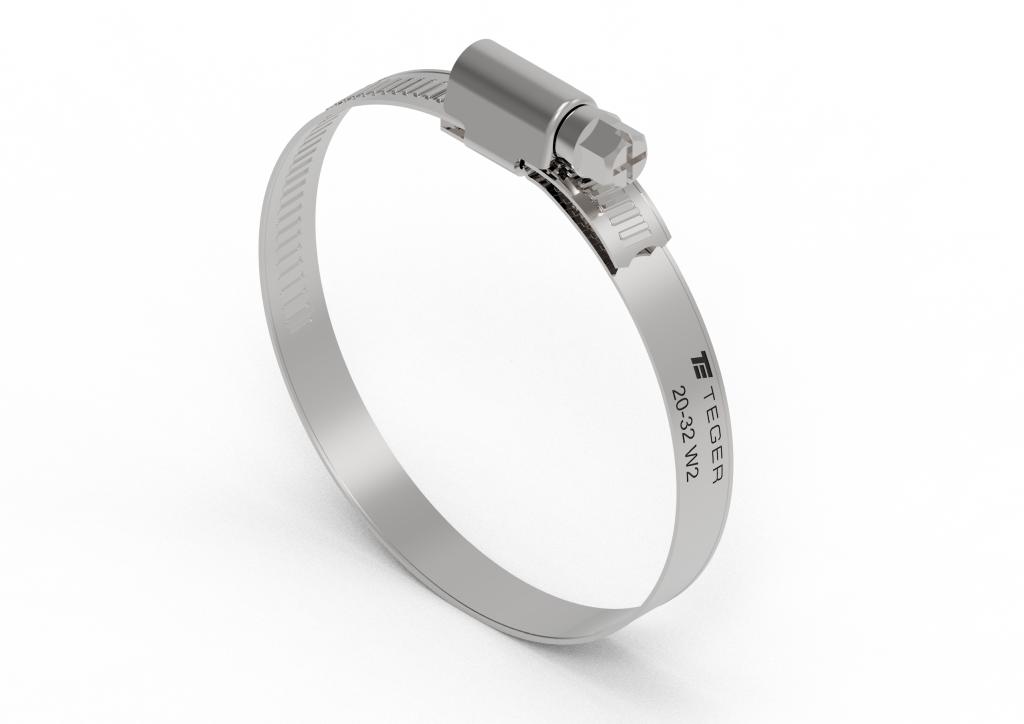 Opaska zaciskowa 20-32 ślimakowa (obejma W2 - stal nierdzewna) szerkość 9mm TEGER ( sprzedawane po 50 )