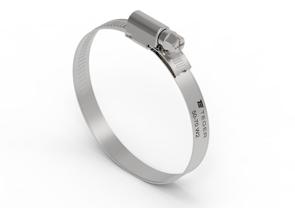 Opaska zaciskowa 50-70 ślimakowa (obejma W2 - stal nierdzewna) szerkość 9mm TEGER ( sprzedawane po 25 )