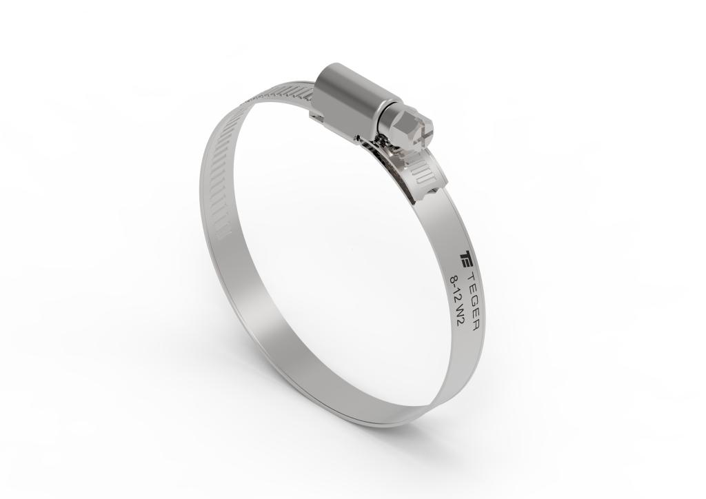 Opaska zaciskowa 8-12 ślimakowa (obejma W2 - stal nierdzewna) szerkość 9mm TEGER ( sprzedawane po 50 )