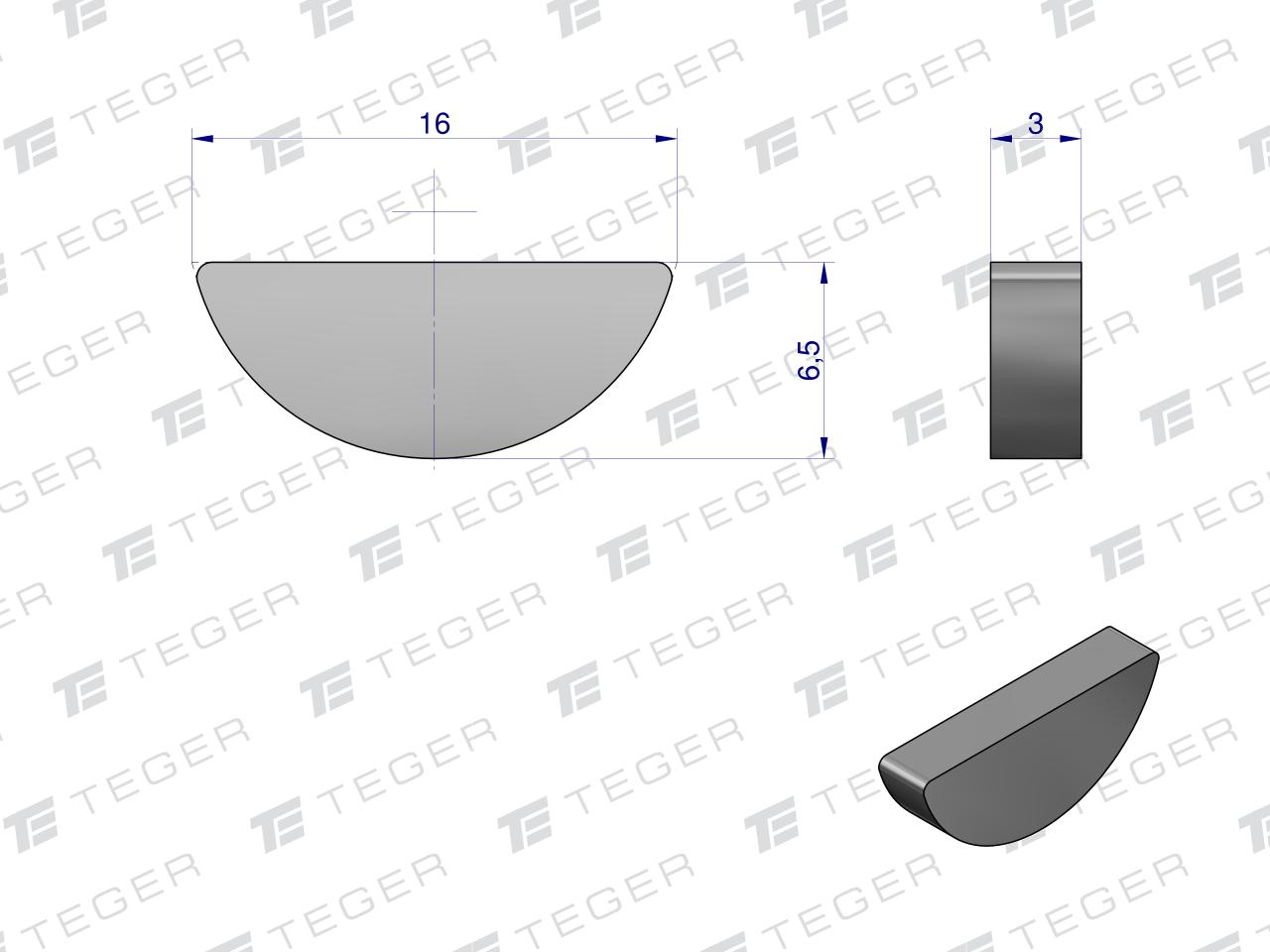 Wpust czółenkowy 3x6.5 TEGER, (sprzedawane po 10)
