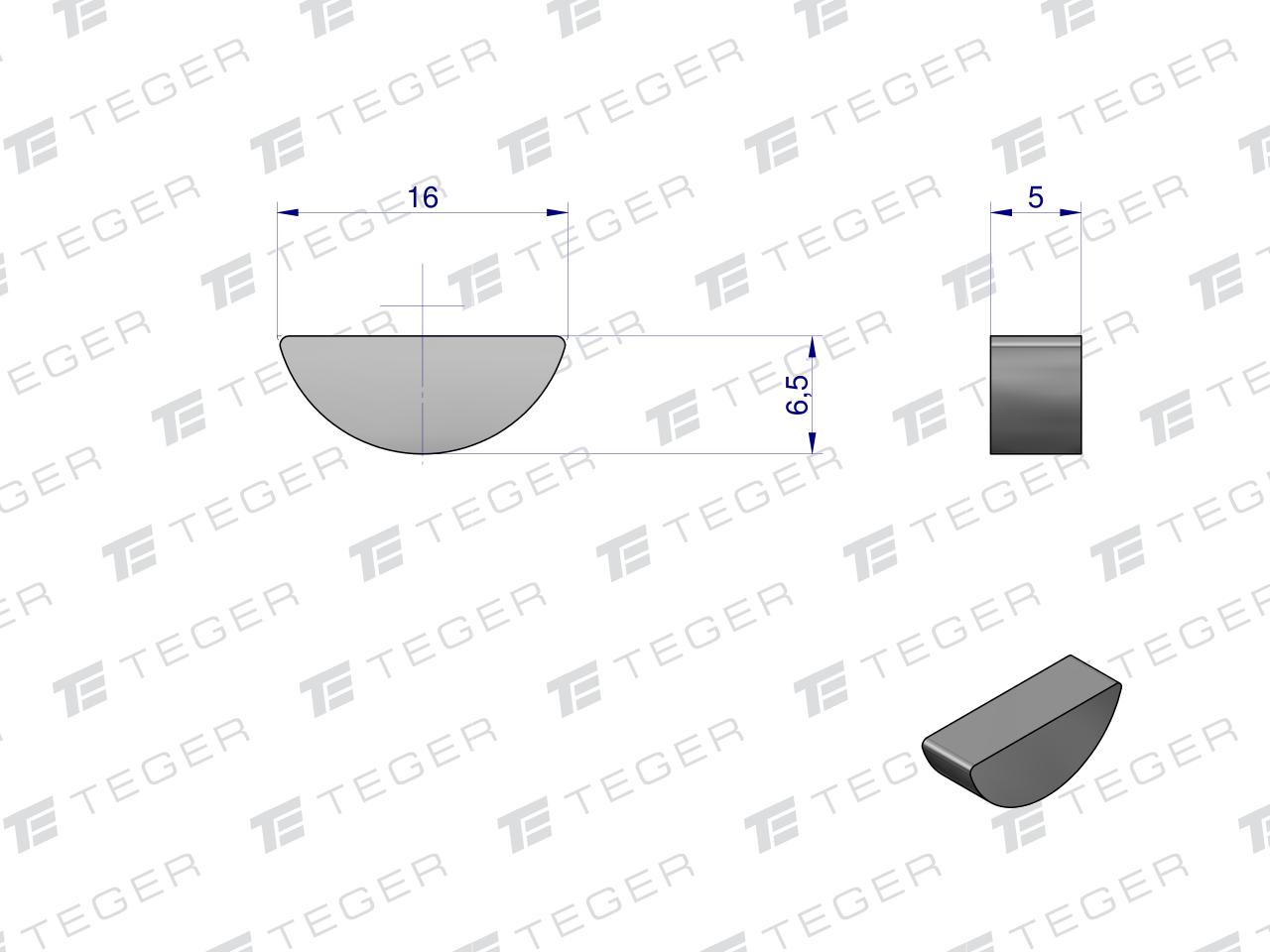 Wpust czółenkowy 5x6.5 TEGER, (sprzedawane po 10)