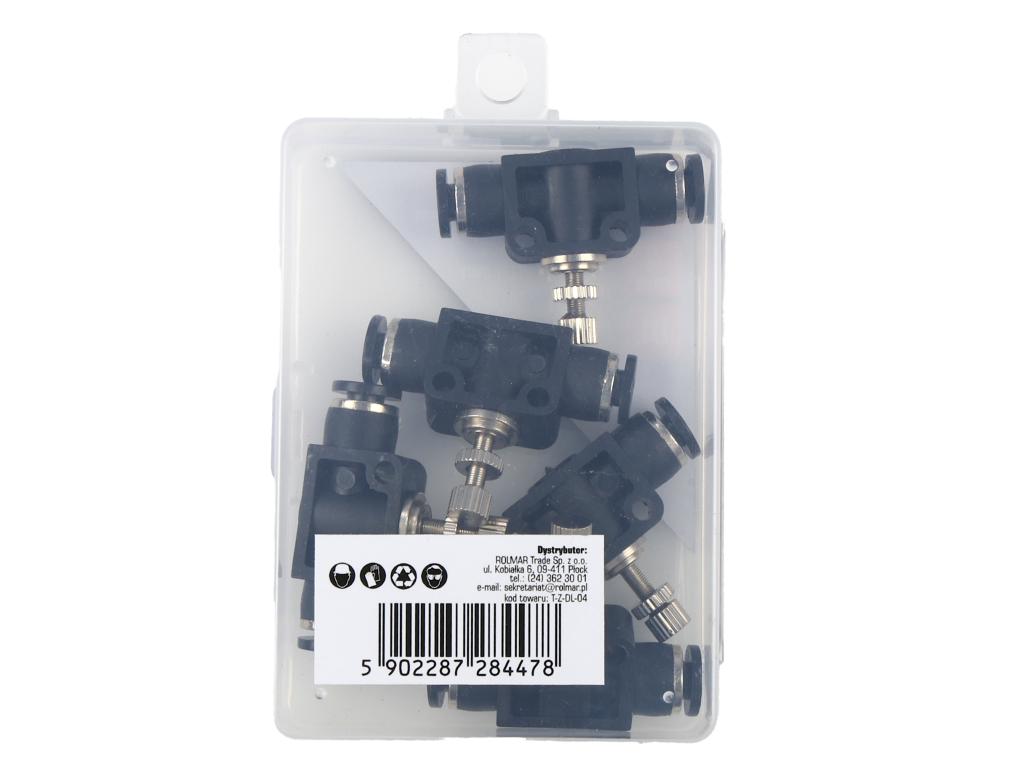 Zawór dławiąco-zwrotny wtykowy tekalan 4mm TEGER, (sprzedawane po 5)