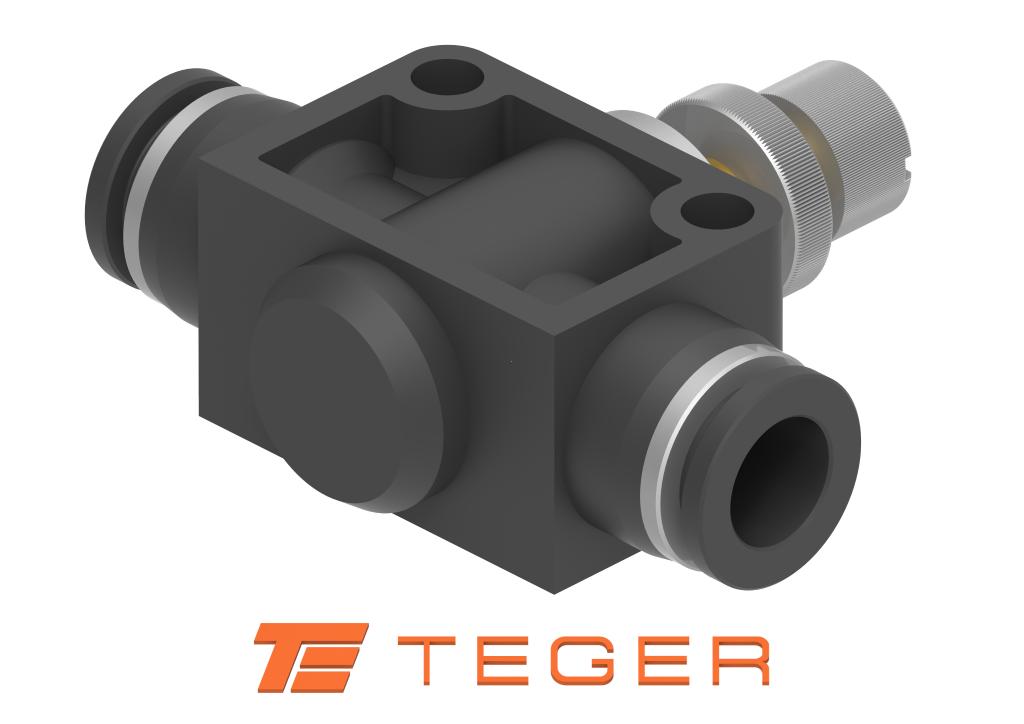 Zawór dławiąco-zwrotny wtykowy tekalan 6mm TEGER, (sprzedawane po 5)