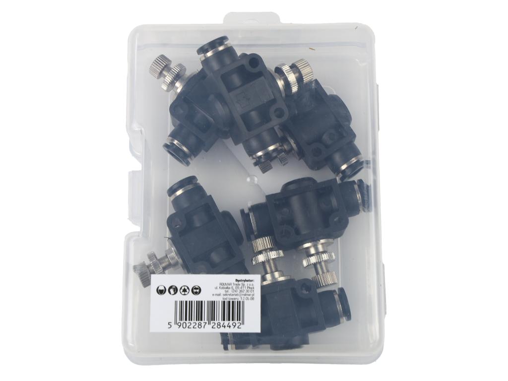 Zawór dławiąco-zwrotny wtykowy tekalan 8mm TEGER, (sprzedawane po 5)