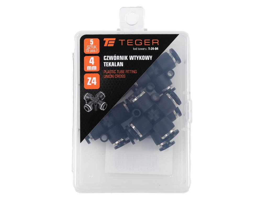 Czwórnik wtykowy tekalan 4mm TEGER, (sprzedawane po 5)