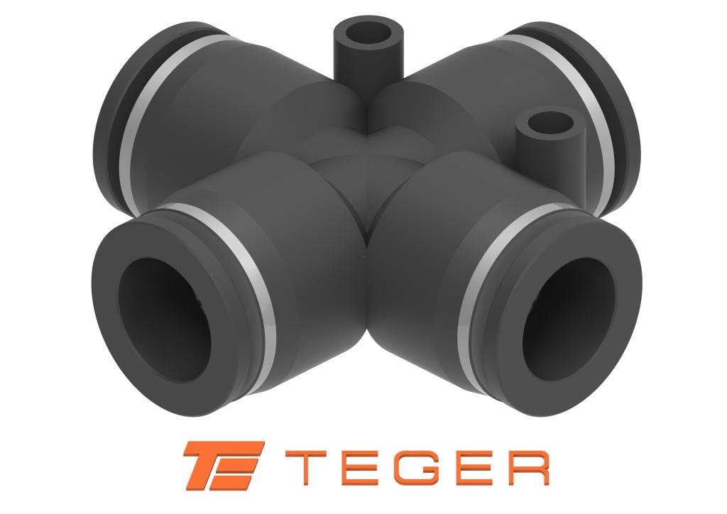 Czwórnik wtykowy tekalan 8mm TEGER, (sprzedawane po 5)