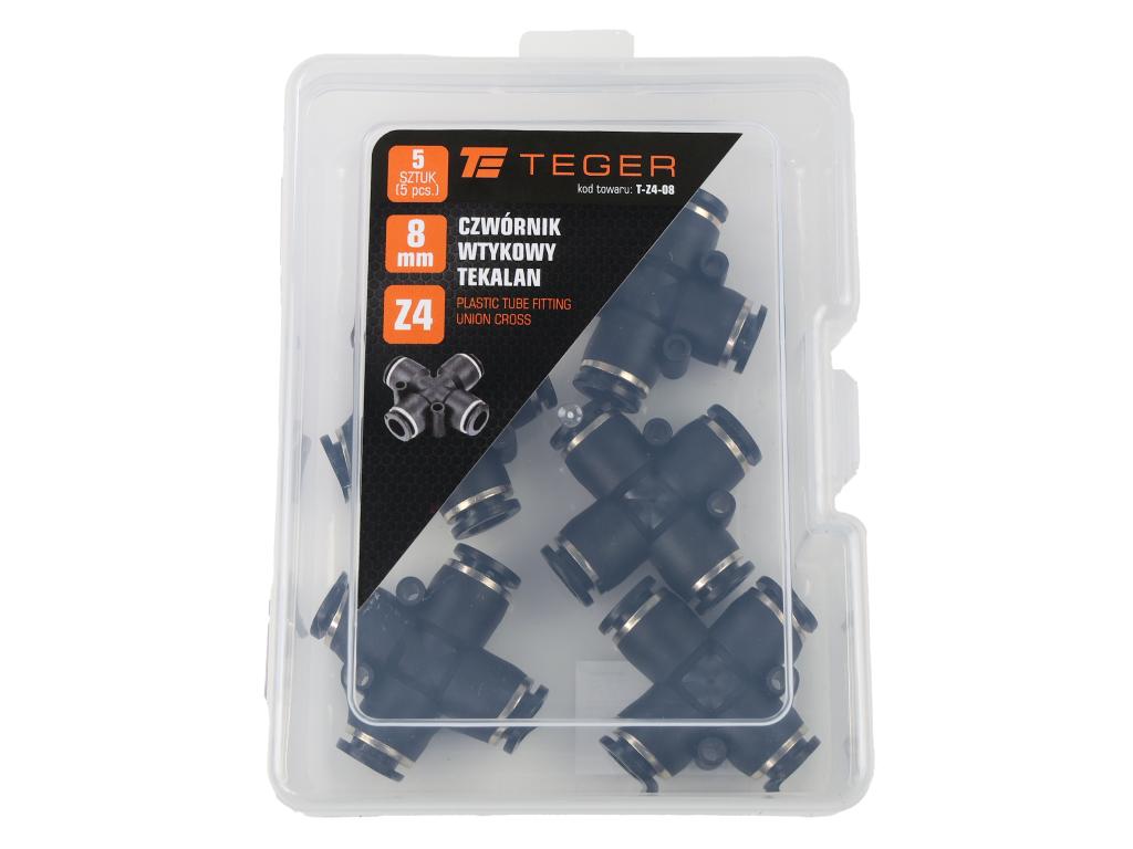 Czwórnik wtykowy tekalan 8mm TEGER, (sprzedawane po 5)