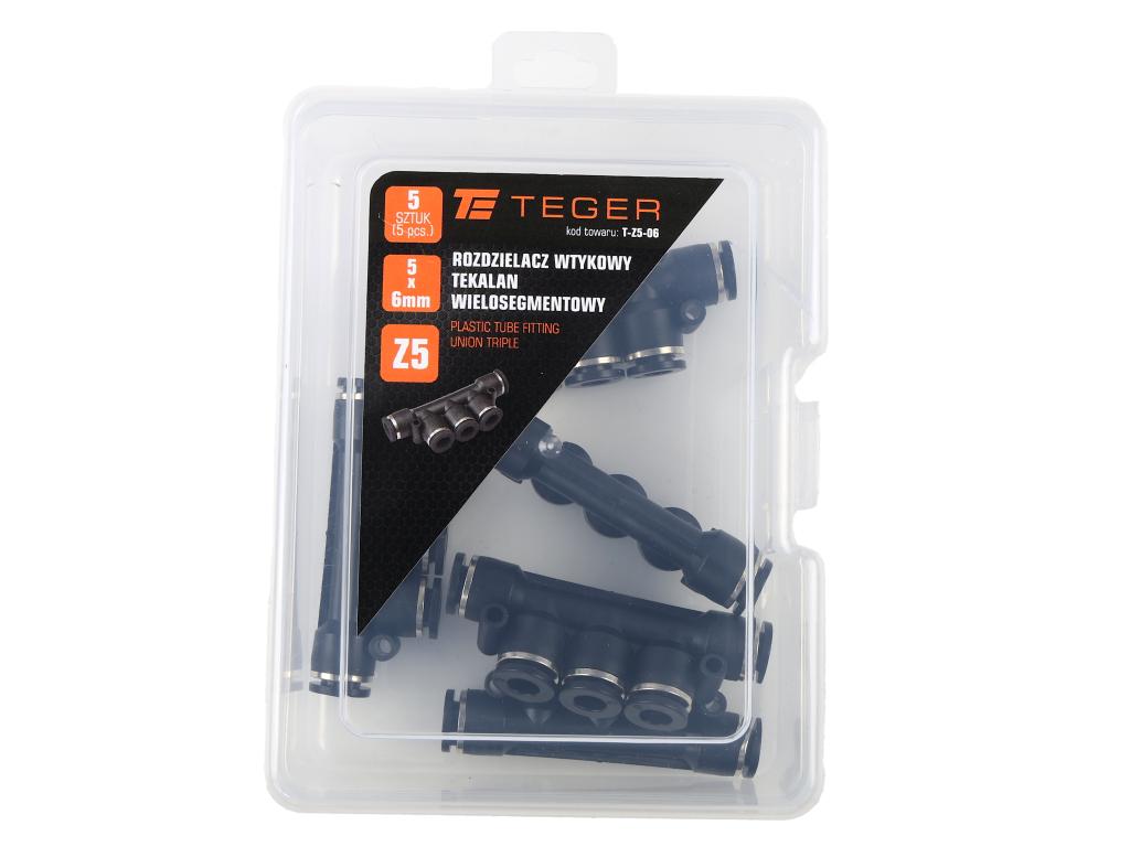 Rozdzielacz wtykowy tekalan wielosegmentowy 5x 6mm TEGER, (sprzedawane po 5)