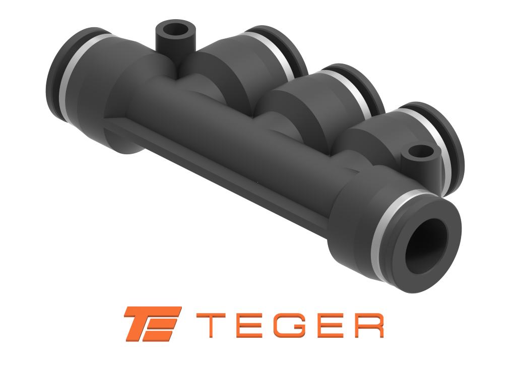 Rozdzielacz wtykowy tekalan wielosegmentowy 5x 12mm TEGER, (sprzedawane po 5)