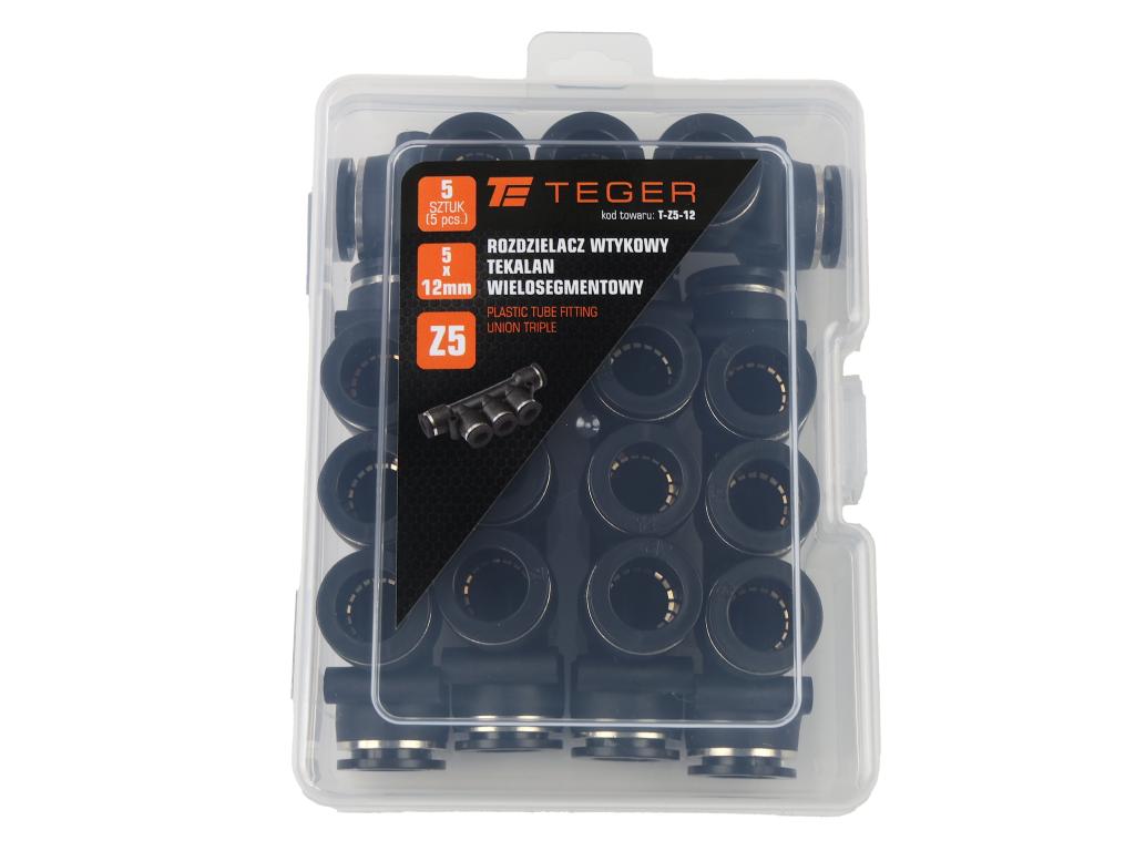 Rozdzielacz wtykowy tekalan wielosegmentowy 5x 12mm TEGER, (sprzedawane po 5)