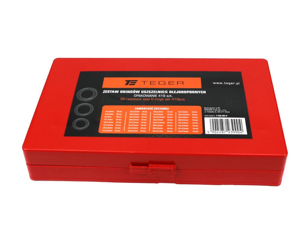 Zestaw oringów uszczelnień olejoodpornych 419szt TEGER