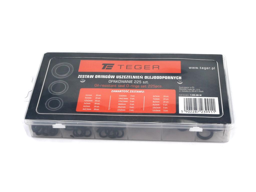 Zestaw oringów uszczelnień olejoodpornych 225szt TEGER