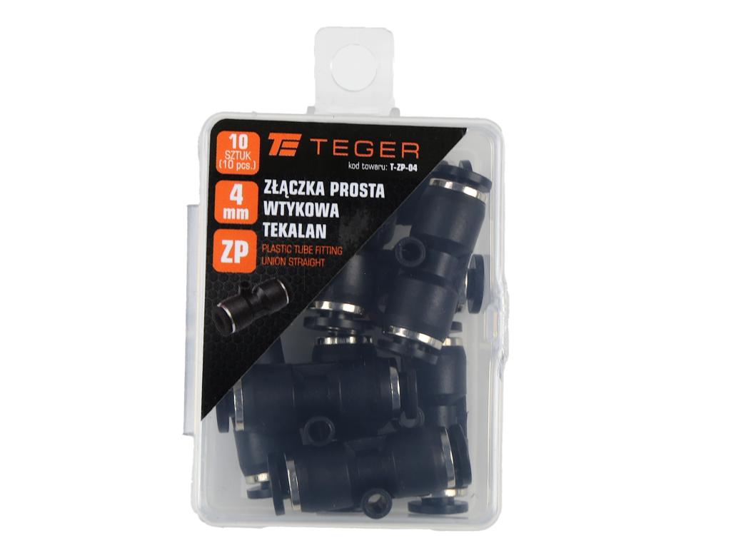 Złączka prosta wtykowa tekalan 4mm TEGER, (sprzedawane po 10)