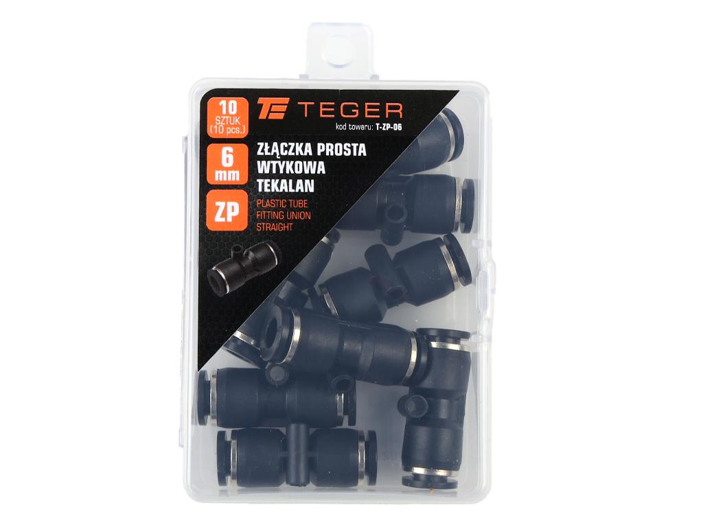 Złączka prosta wtykowa tekalan 6mm TEGER, (sprzedawane po 10)