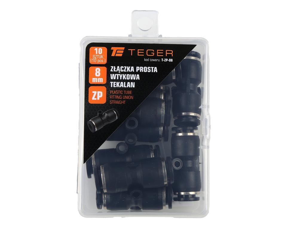 Złączka prosta wtykowa tekalan 8mm TEGER, (sprzedawane po 10)