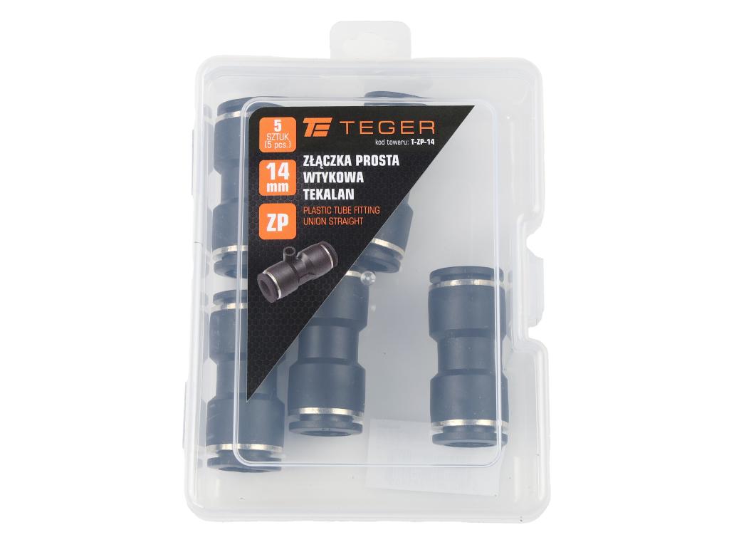 Złączka prosta wtykowa tekalan 14mm TEGER, (sprzedawane po 5)