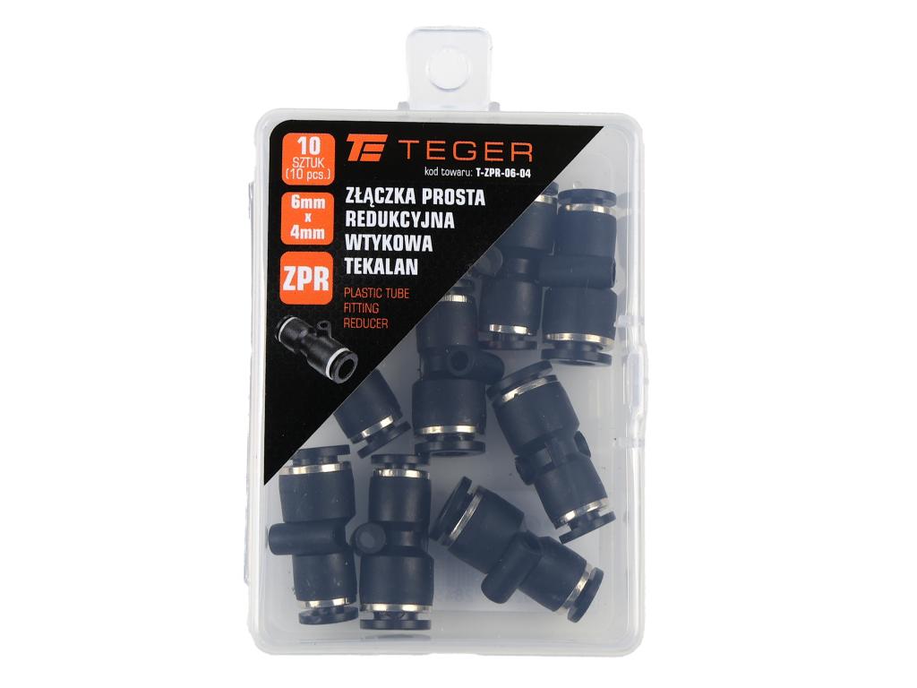 Złączka prosta redukcyjna wtykowa tekalan 6mm x 4mm TEGER, (sprzedawane po 10)