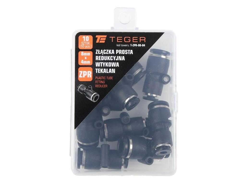 Złączka prosta redukcyjna wtykowa tekalan 8mm x 4mm TEGER, (sprzedawane po 10)