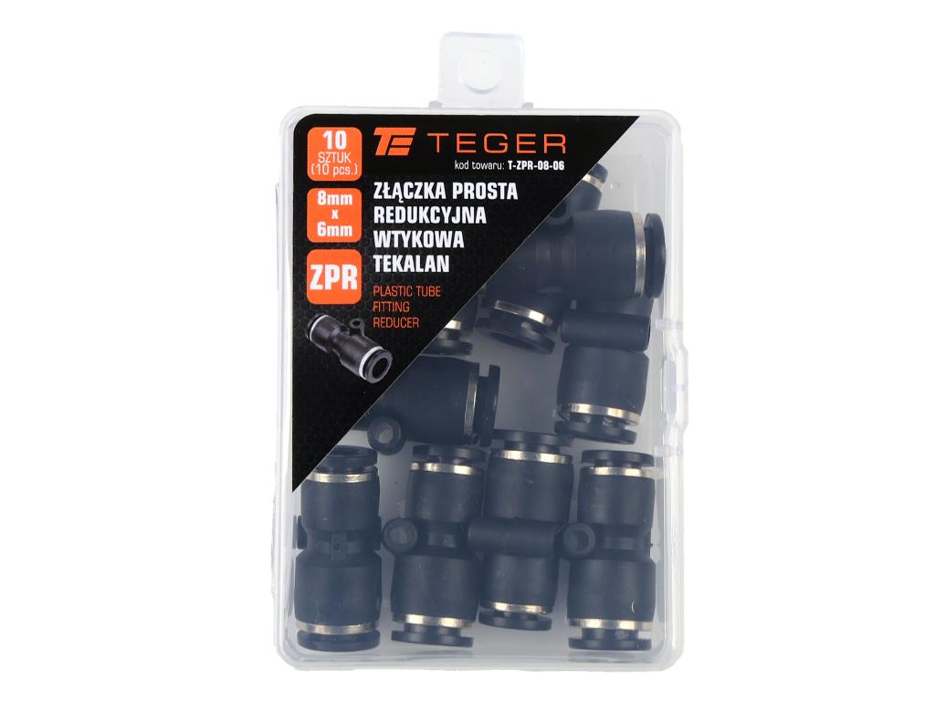 Złączka prosta redukcyjna wtykowa tekalan 8mm x 6mm TEGER, (sprzedawane po 10)
