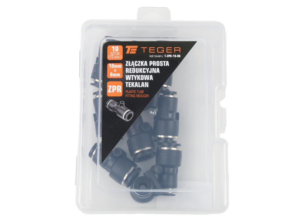 Złączka prosta redukcyjna wtykowa tekalan 10mm x 6mm TEGER, (sprzedawane po 10)