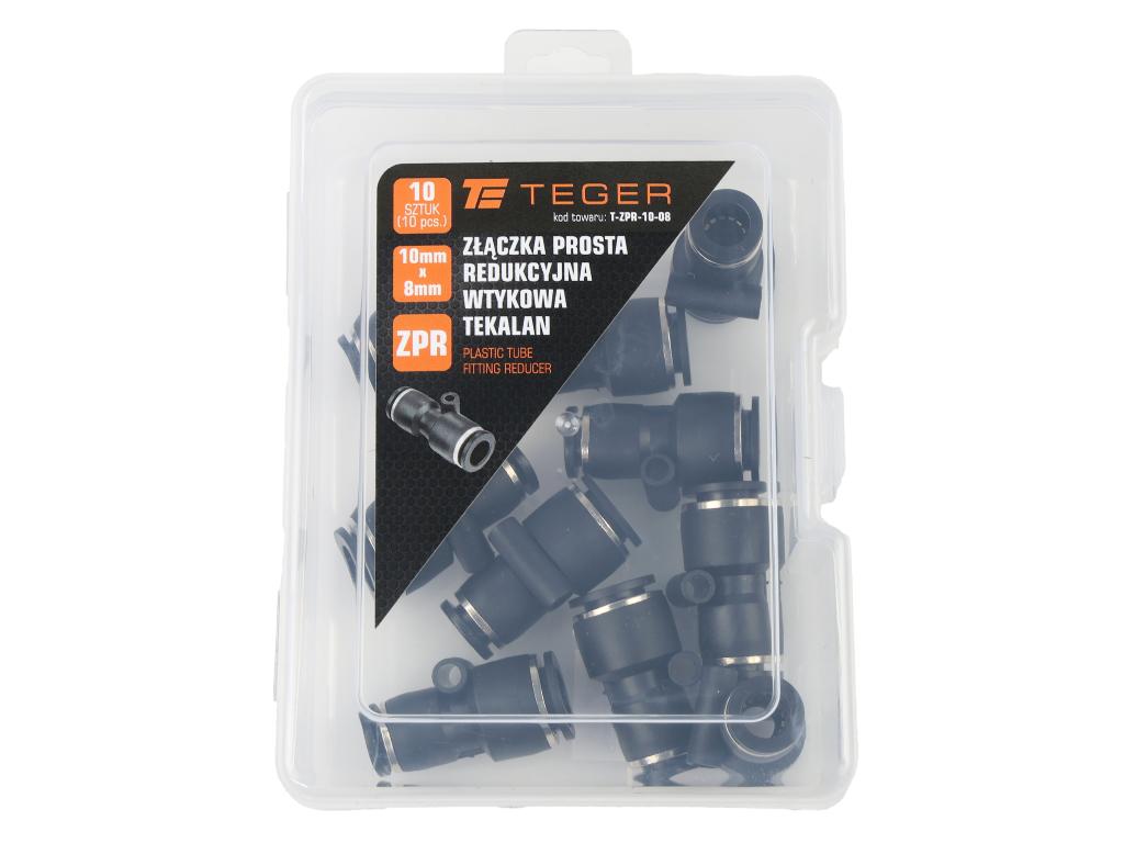 Złączka prosta redukcyjna wtykowa tekalan 10mm x 8mm TEGER, (sprzedawane po 10)