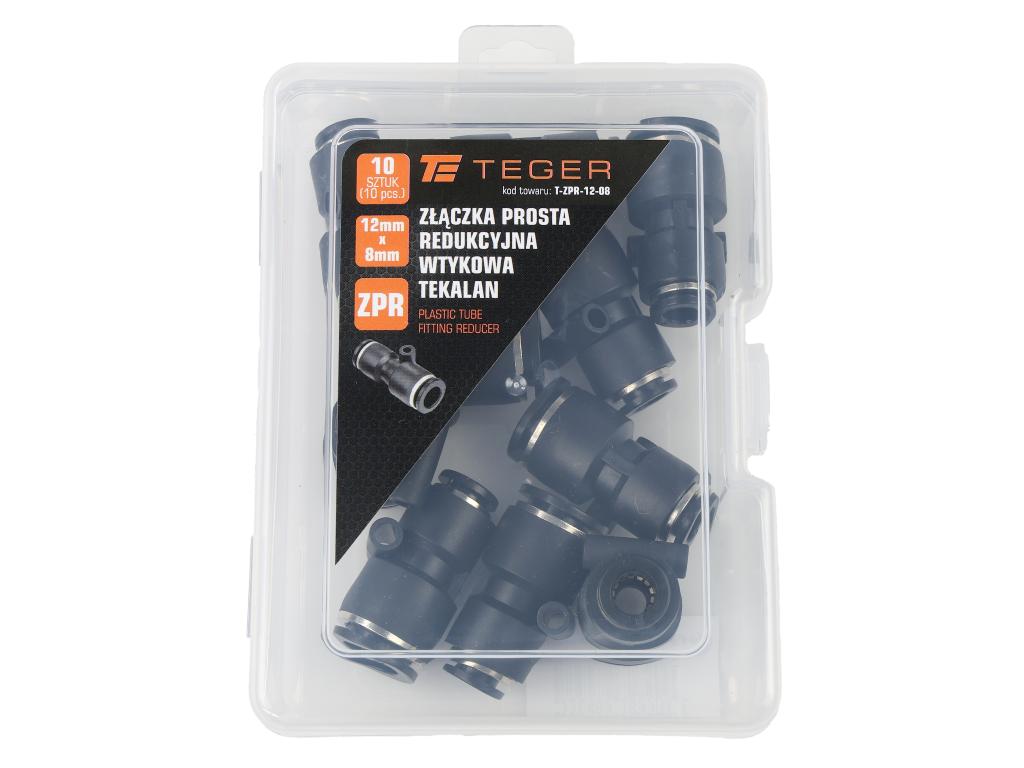 Złączka prosta redukcyjna wtykowa tekalan 12mm x 8mm TEGER, (sprzedawane po 10)