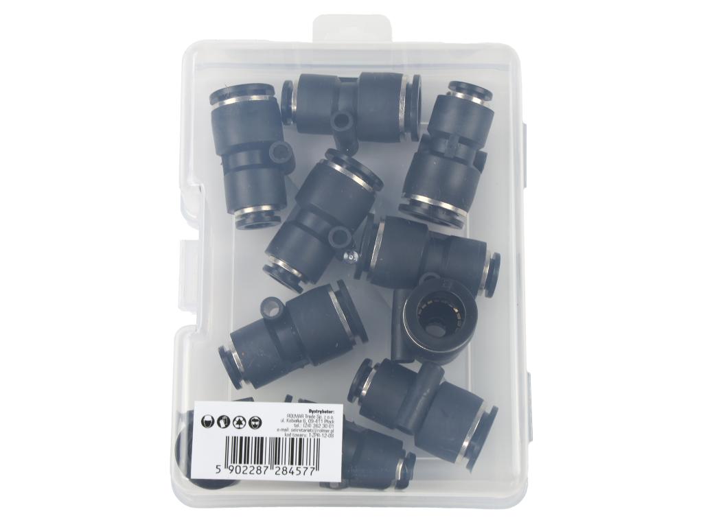 Złączka prosta redukcyjna wtykowa tekalan 12mm x 8mm TEGER, (sprzedawane po 10)