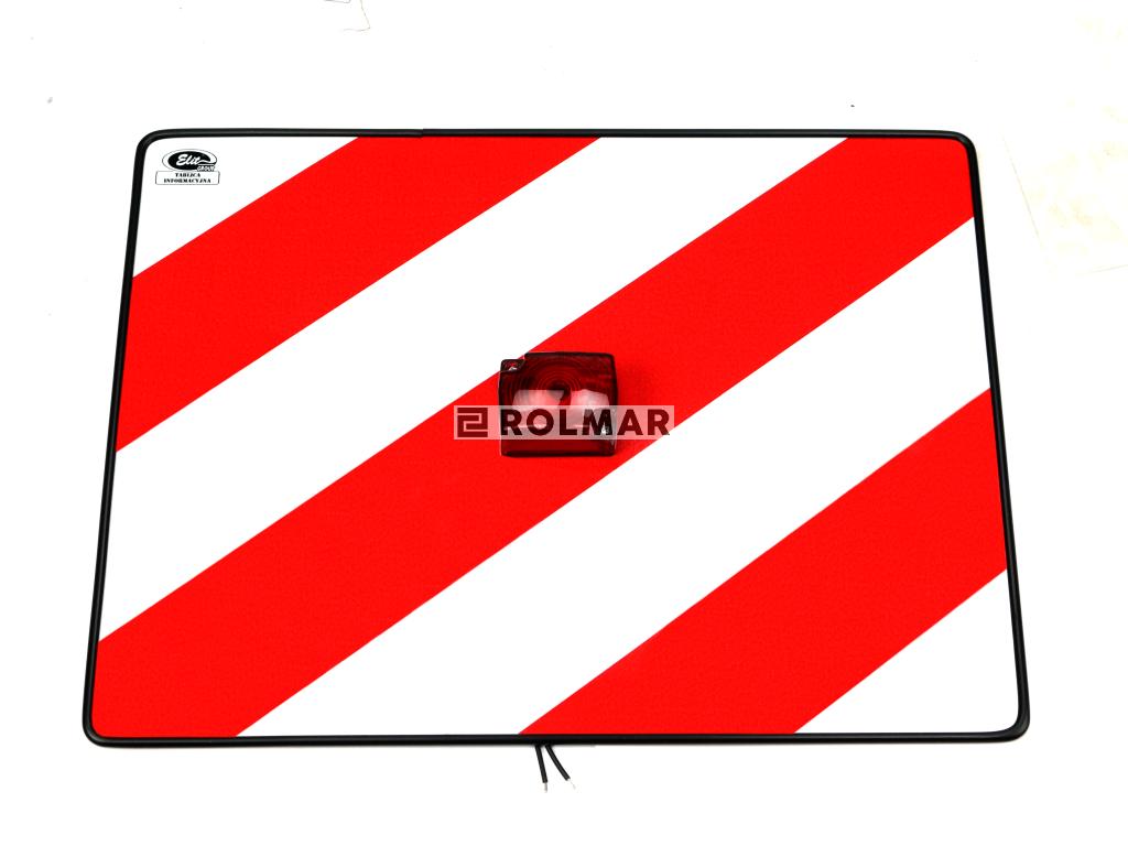 Tablica wyróżniająca odblaskowa. z lampką czerwoną LEWA 400mm/300mm. 101-04W-75