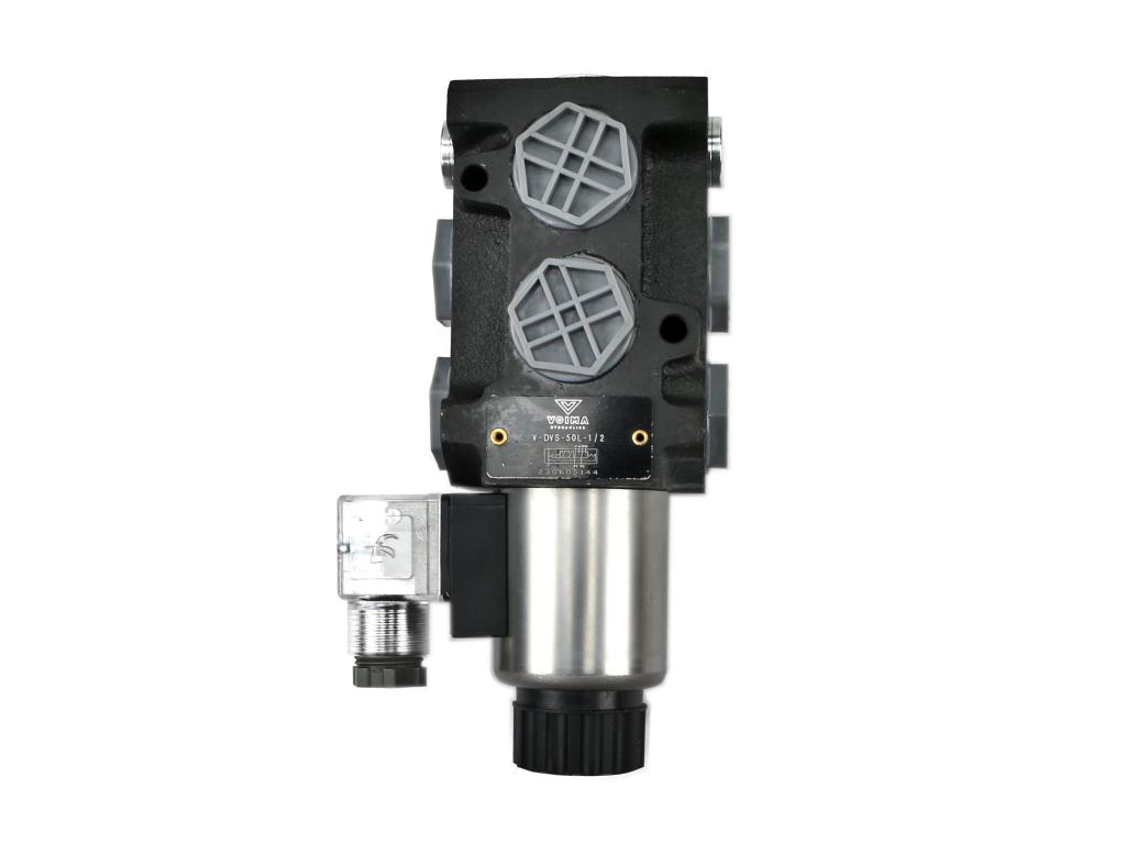 Dzielnik. zawór. elektrozawór kierunkowy elektromagnetyczny kontroli (DVS6/50L) 12V DC 6/2 G1/2 50L VOIMA