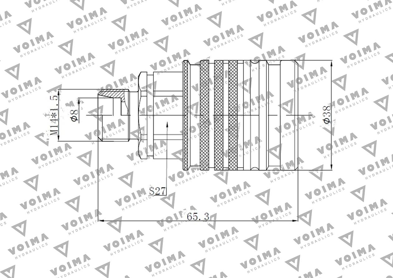 Szybkozłącze hydrauliczne gniazdo EURO M14x1.5 GZ Push-pull (9100814G) VOIMA