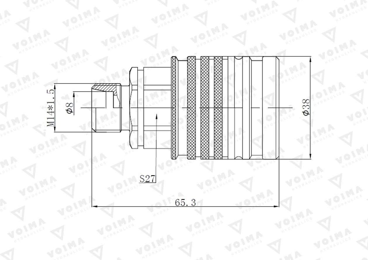 Szybkozłącze hydrauliczne gniazdo EURO M14x1.5 GZ Push-pull (9100814G) VOIMA