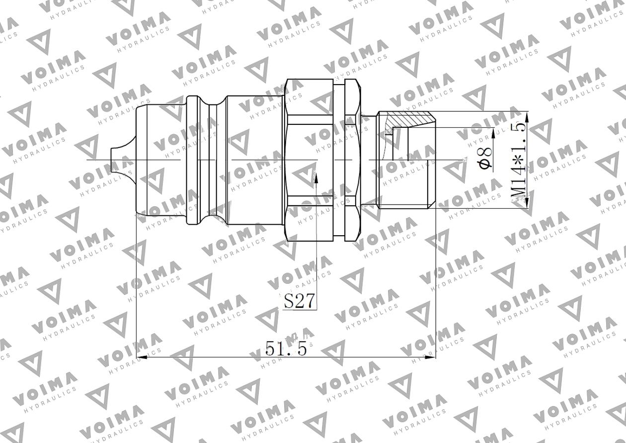 Szybkozłącze hydrauliczne wtyczka EURO M14x1.5 GZ (9100814W) VOIMA