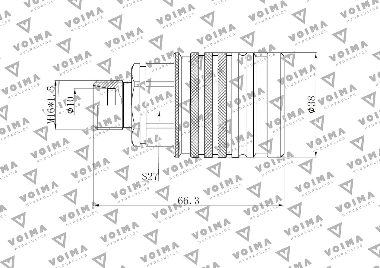 Szybkozłącze hydrauliczne gniazdo EURO M16x1.5 GZ Push-pull (9100816G) VOIMA