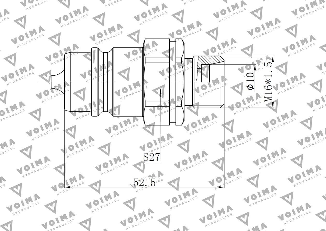 Szybkozłącze hydrauliczne wtyczka EURO M16x1.5 GZ (9100816W) VOIMA