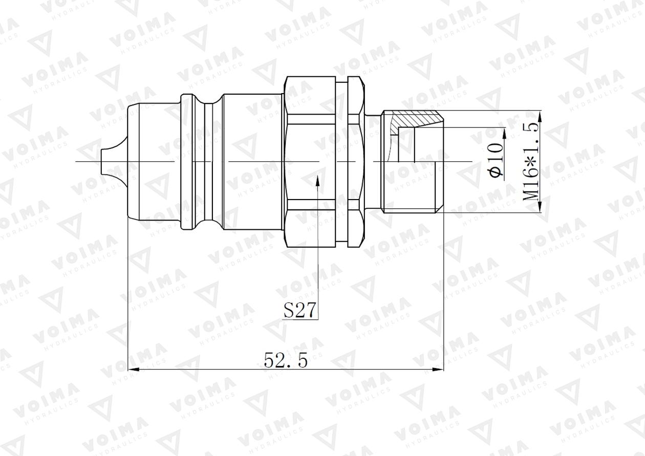 Szybkozłącze hydrauliczne wtyczka EURO M16x1.5 GZ (9100816W) VOIMA