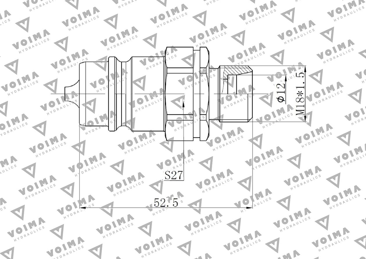Szybkozłącze hydrauliczne wtyczka EURO M18x1.5 GZ (9100818W) VOIMA (opakowanie 50szt)