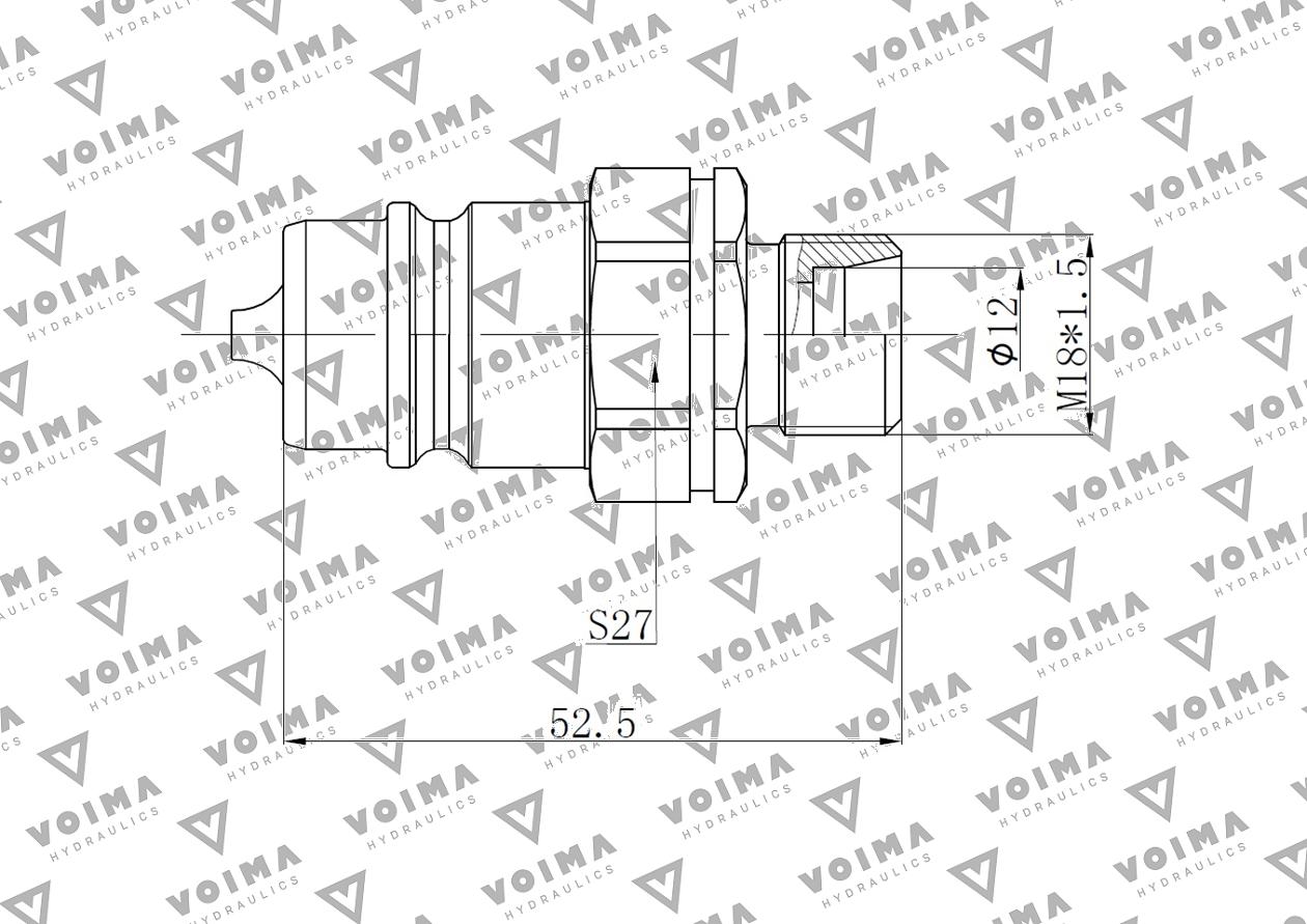 Szybkozłącze hydrauliczne wtyczka EURO M18x1.5 GZ (9100818W) VOIMA