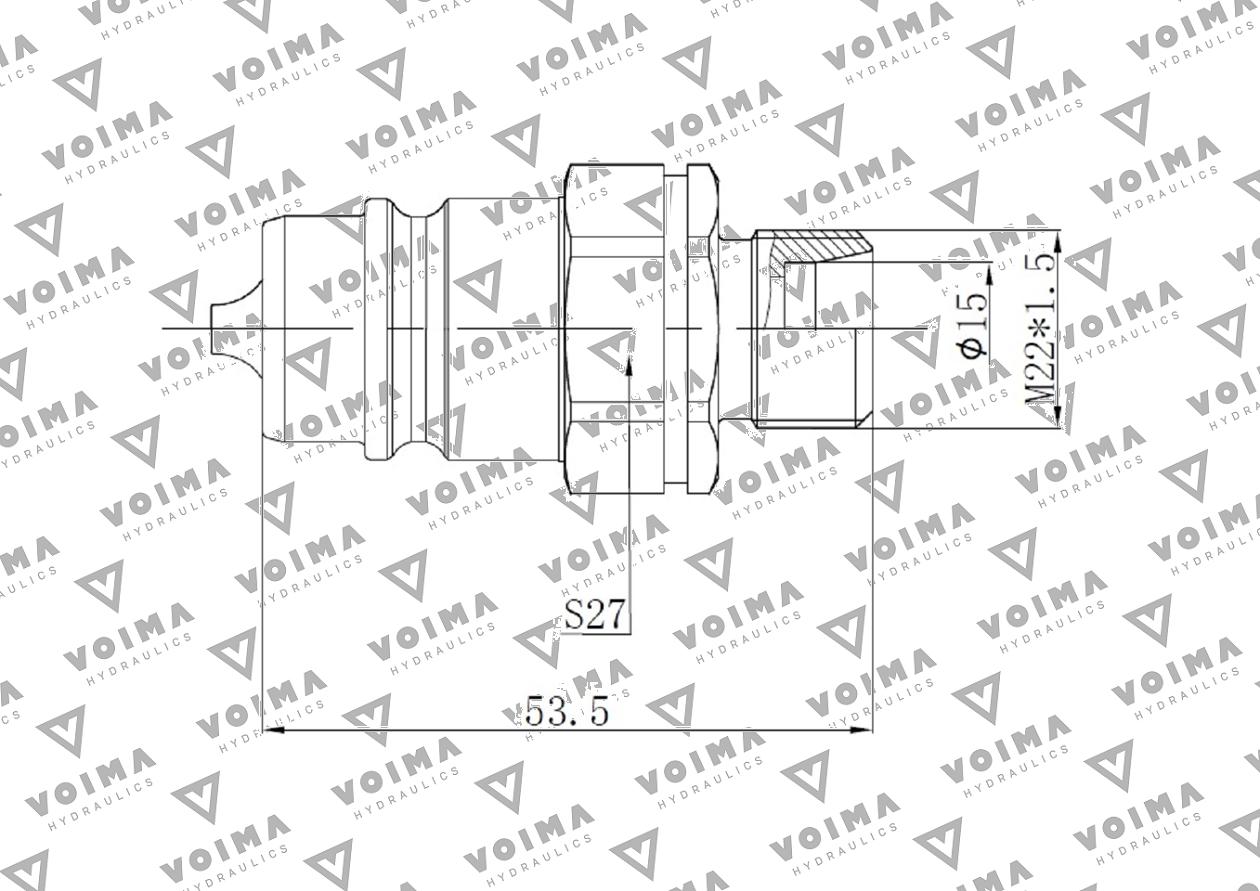 Szybkozłącze hydrauliczne wtyczka EURO M22x1.5 GZ (9100822W) VOIMA (opakowanie 50szt)
