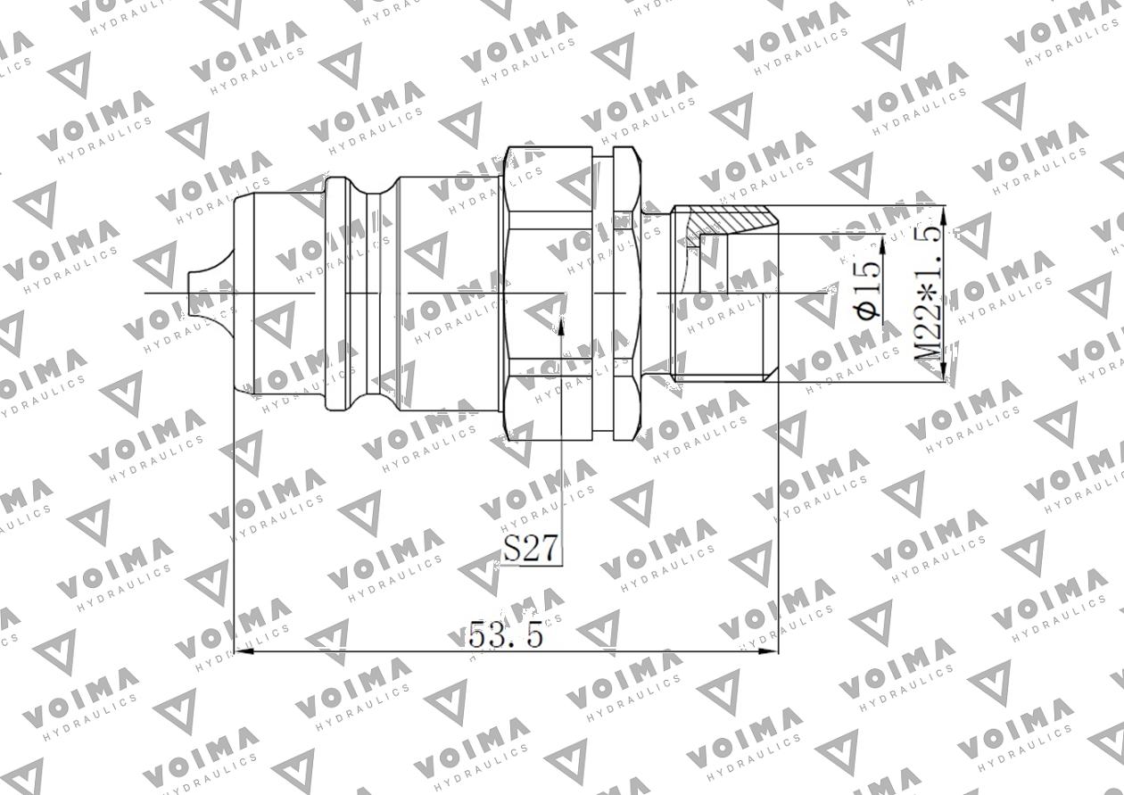 Szybkozłącze hydrauliczne wtyczka EURO M22x1.5 GZ (9100822W) VOIMA