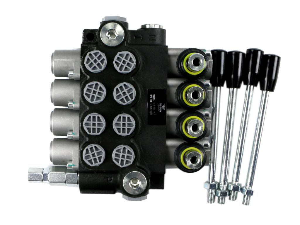 Rozdzielacz hydrauliczny 4-sekcyjny 40L (4-sekcje z zatrzaskiem) VOIMA