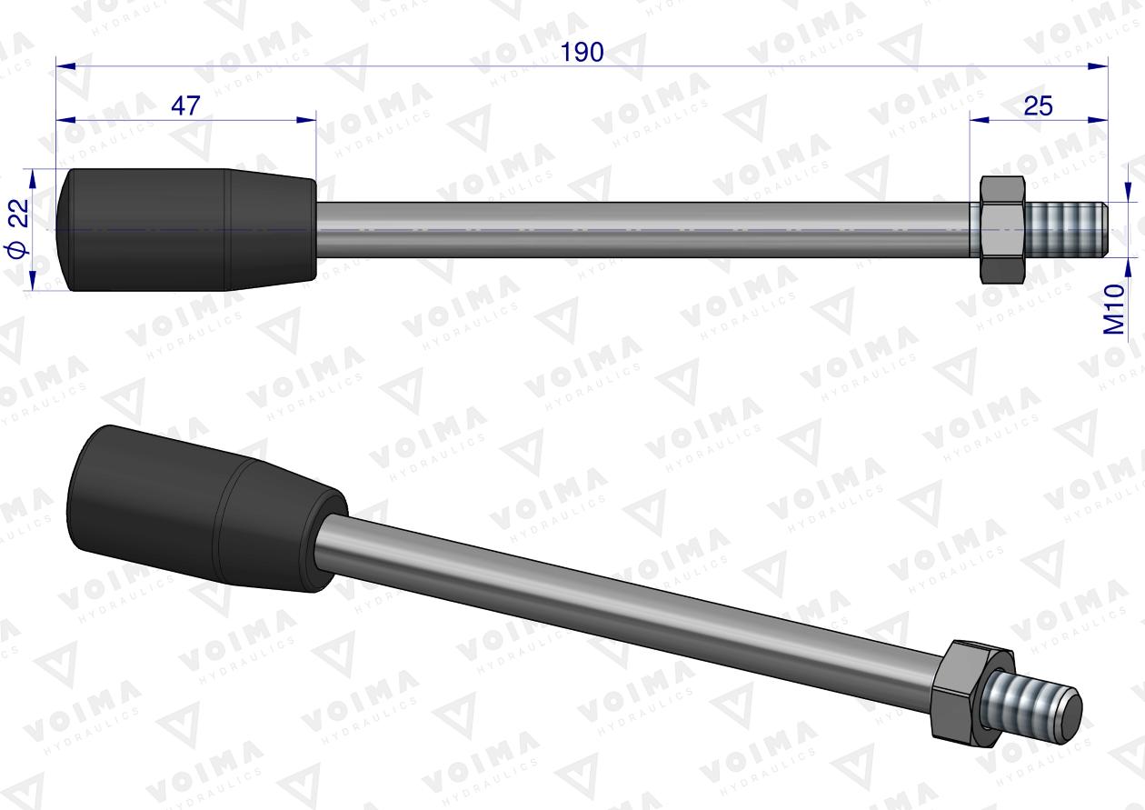 Dźwignia do rozdzielacza hydraulicznego 40L VOIMA