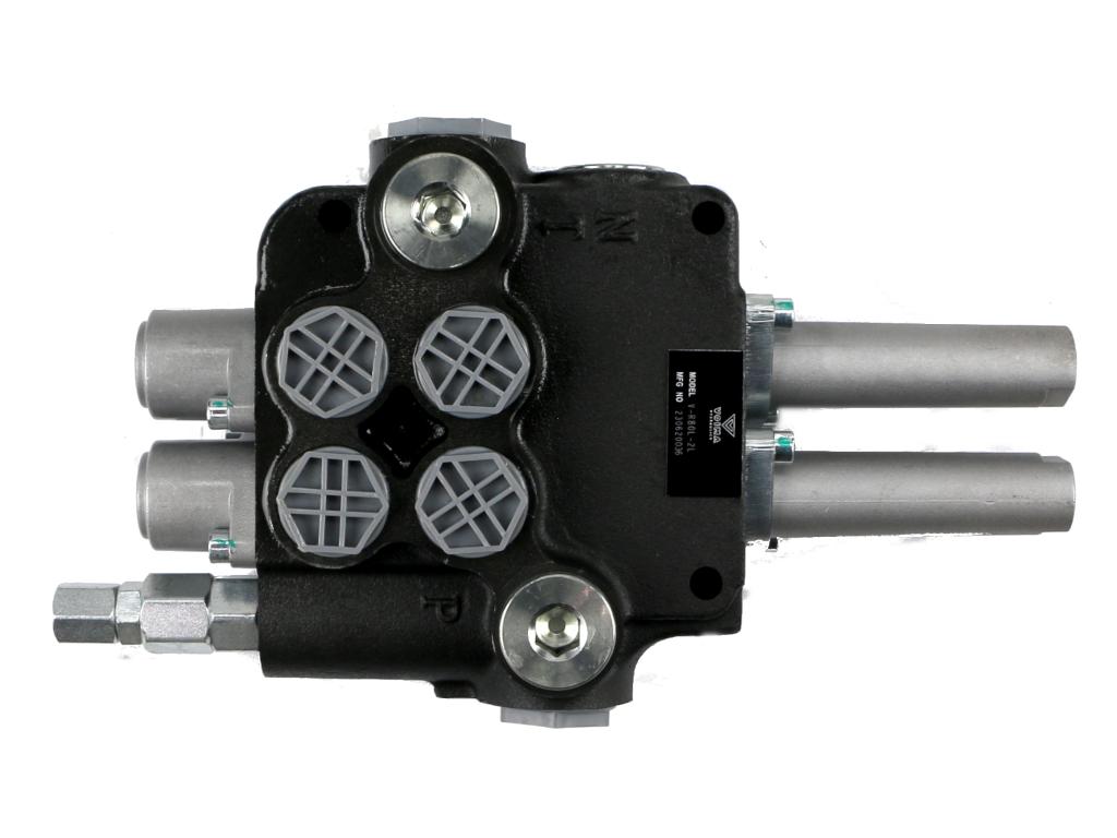 Rozdzielacz hydrauliczny 2-sekcyjny 80L sterowany joystickiem na linkę VOIMA