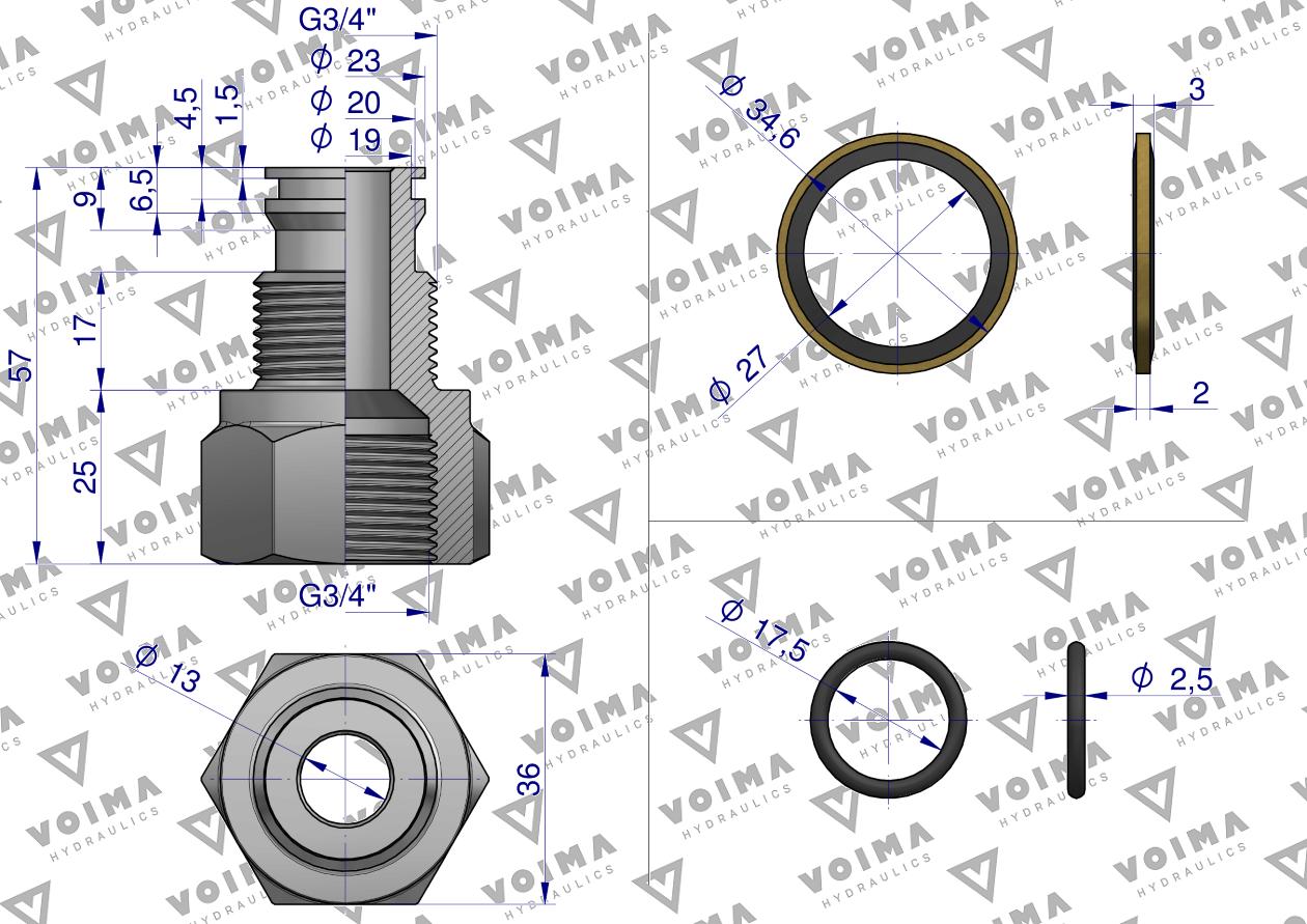 Tuleja ciśnieniowa łącząca rozdzielacze 80L VOIMA
