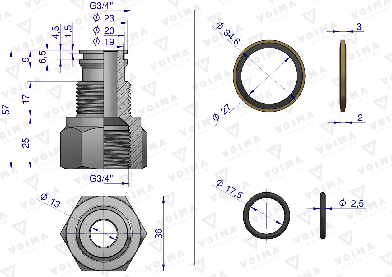 Tuleja ciśnieniowa łącząca rozdzielacze 80L VOIMA