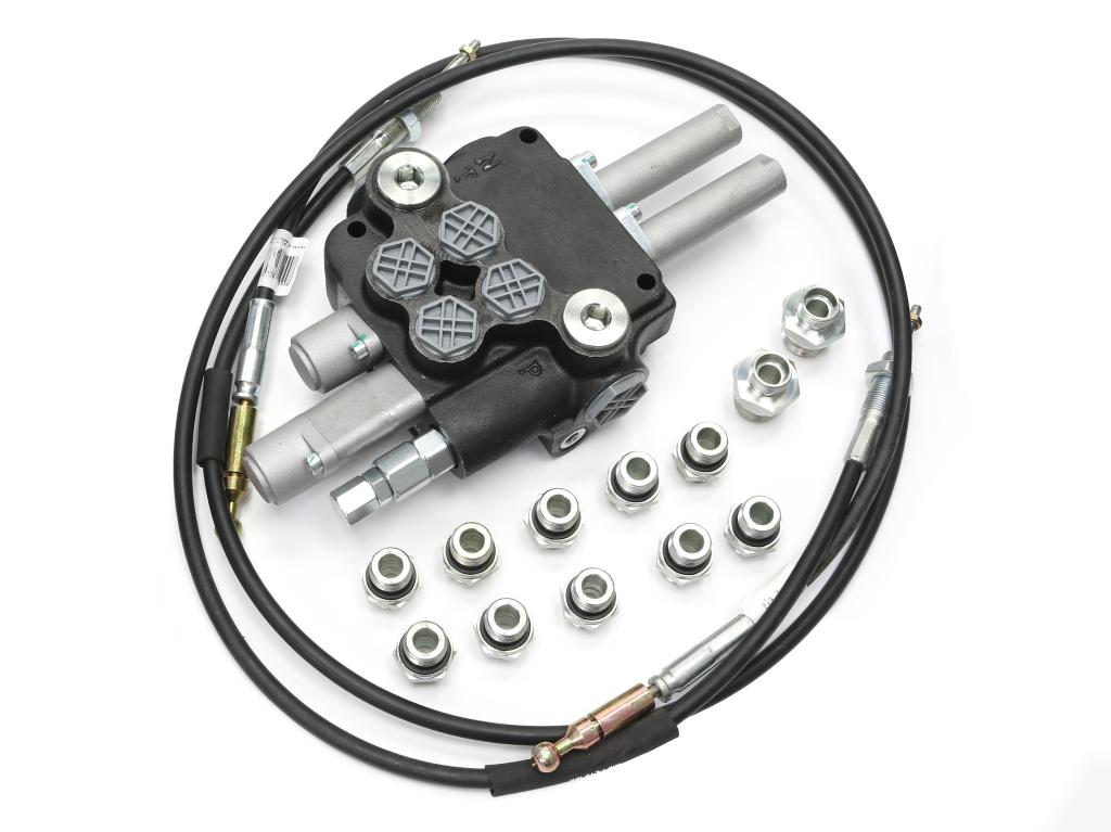 Zestaw (1 sekcja pływająca) do Ładowacz TUR -Rozdzielacz 80L 2-sekcyjny + Elektrozawór + Joystick z przyciskiem + Elementy złączne + Linki na kulkę 1500mm VOIMA