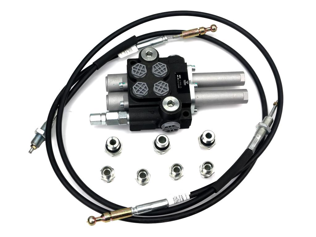 Zestaw do Ładowacz TUR -Rozdzielacz 40L 2-sekcyjny + Joystick bez przycisku + Elementy złączne + Linki na kulkę 1500mm VOIMA