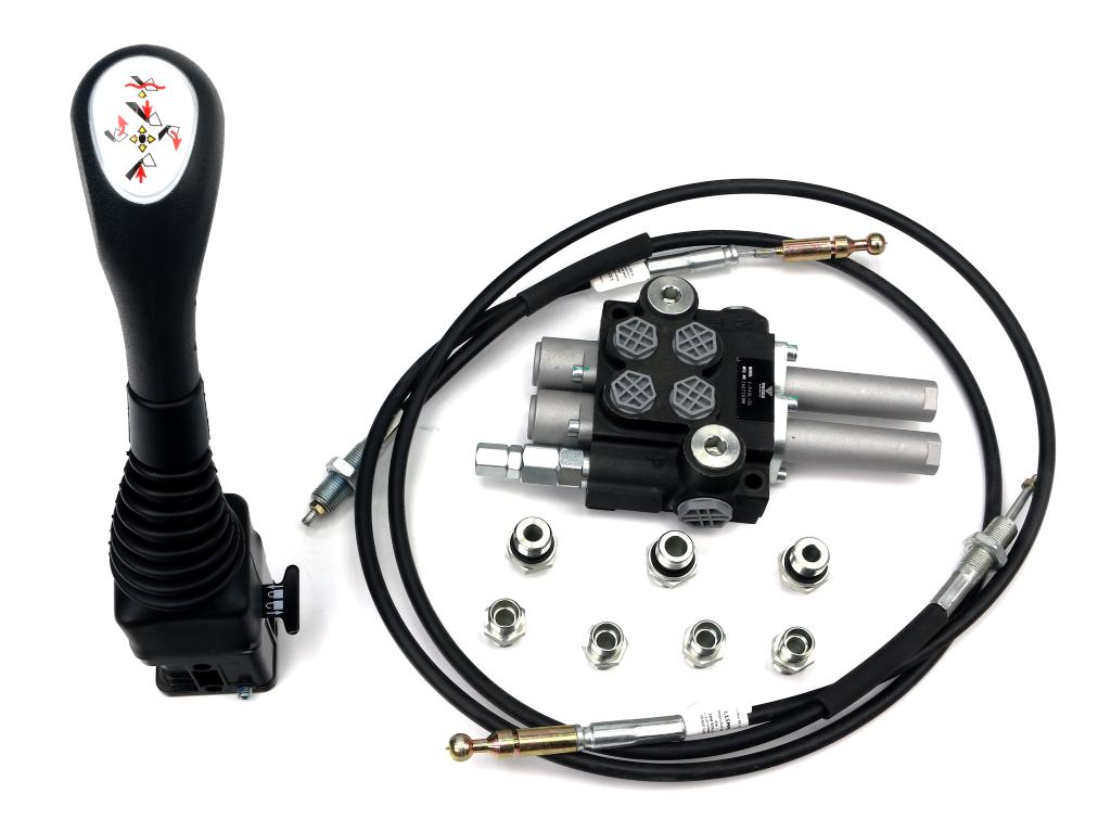 Zestaw do Ładowacz TUR -Rozdzielacz 40L 2-sekcyjny + Joystick bez przycisku + Elementy złączne + Linki na kulkę 1500mm VOIMA