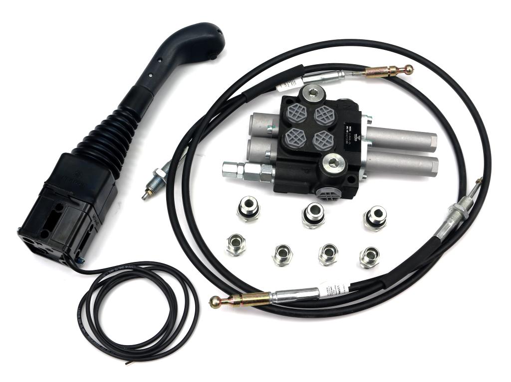 Zestaw do Ładowacz TUR -Rozdzielacz 40L 2-sekcyjny + Joystick z przyciskiem + Elementy złączne + Linki na kulkę 1500mm VOIMA