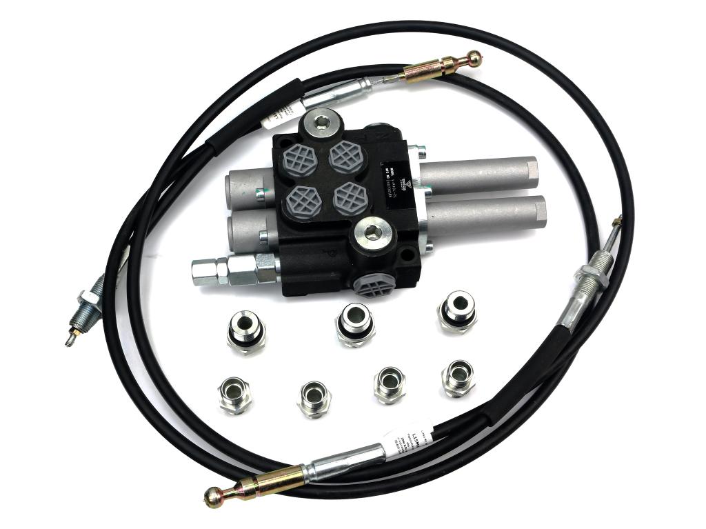 Zestaw do Ładowacz TUR -Rozdzielacz 40L 2-sekcyjny + Joystick z przyciskiem + Elementy złączne + Linki na kulkę 1500mm VOIMA