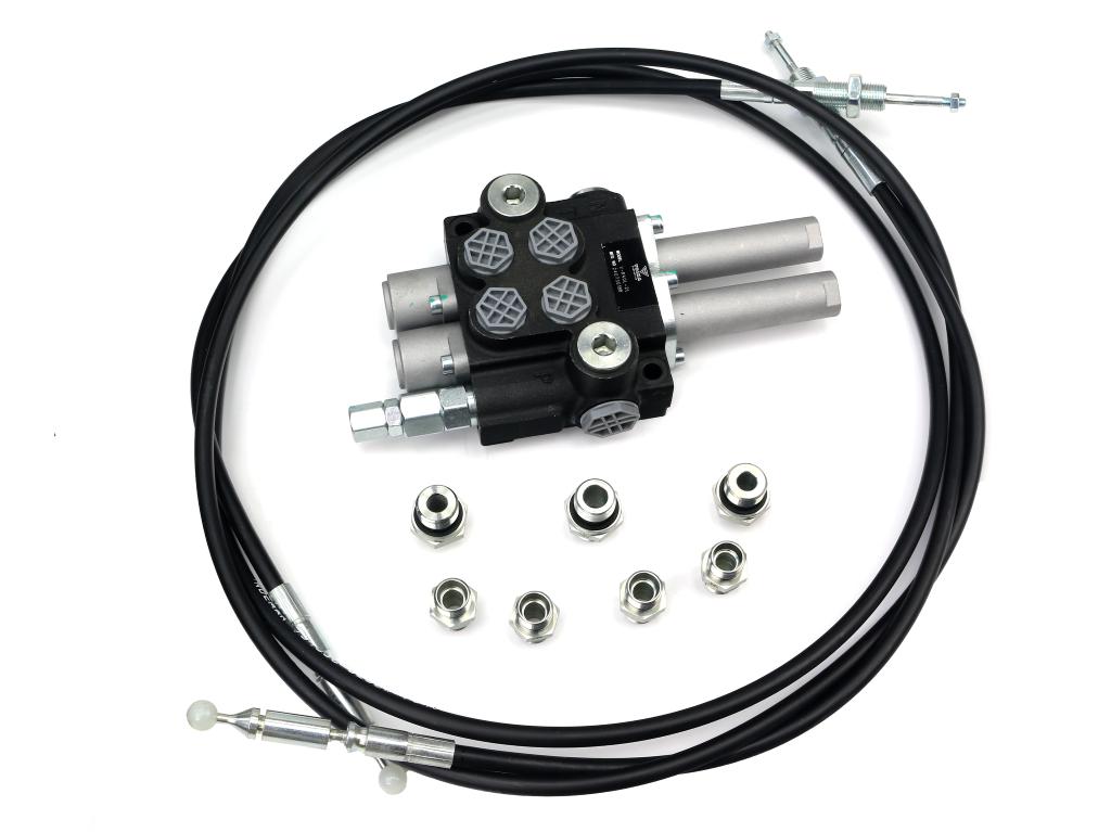 Zestaw do Ładowacz TUR -Rozdzielacz 40L 2-sekcyjny + Joystick bez przycisku + Elementy złączne + Linki na kulkę 2000mm VOIMA